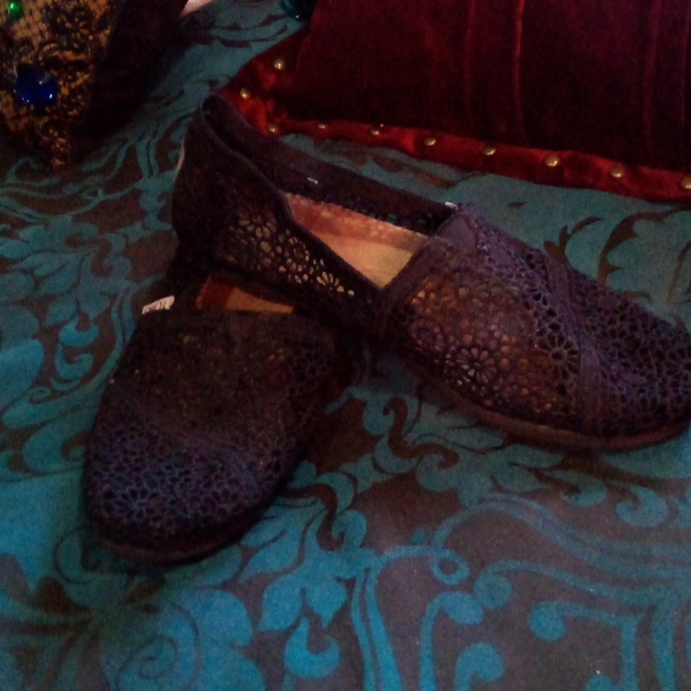 Black Tom's crochet slip ons